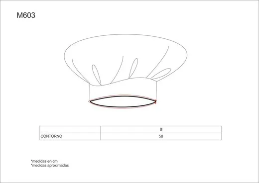 Gorro liso de cocina con velcro Negro / Blanco