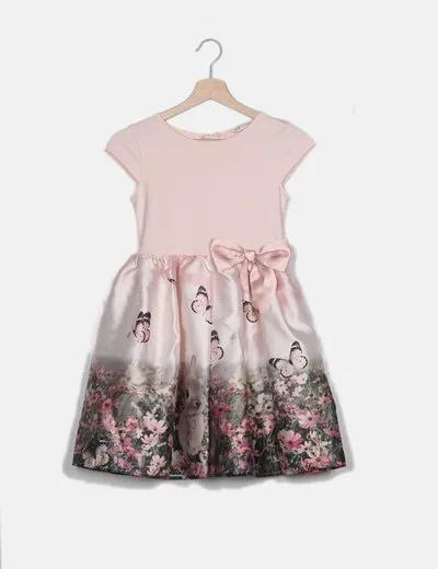 H&M Falda rosa detalle lazo