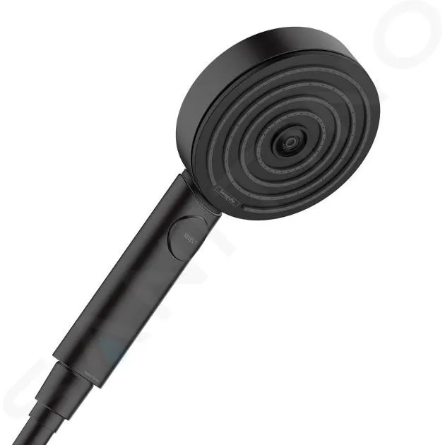 Hansgrohe Pulsify Select - Conjunto de cabezal de ducha, 3 chorros, EcoSmart, barra 67 cm y manguera, negro matee 24161670