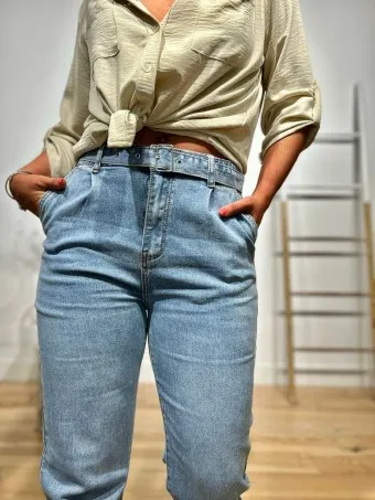Jeans Mom Fit Cinturón YOUNGSTER