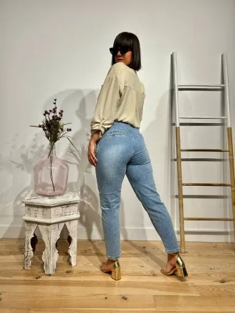 Jeans Mom Fit Cinturón YOUNGSTER