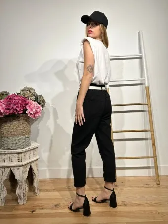 Jeans Paperbag Cinturón WHOOPSIE Negro