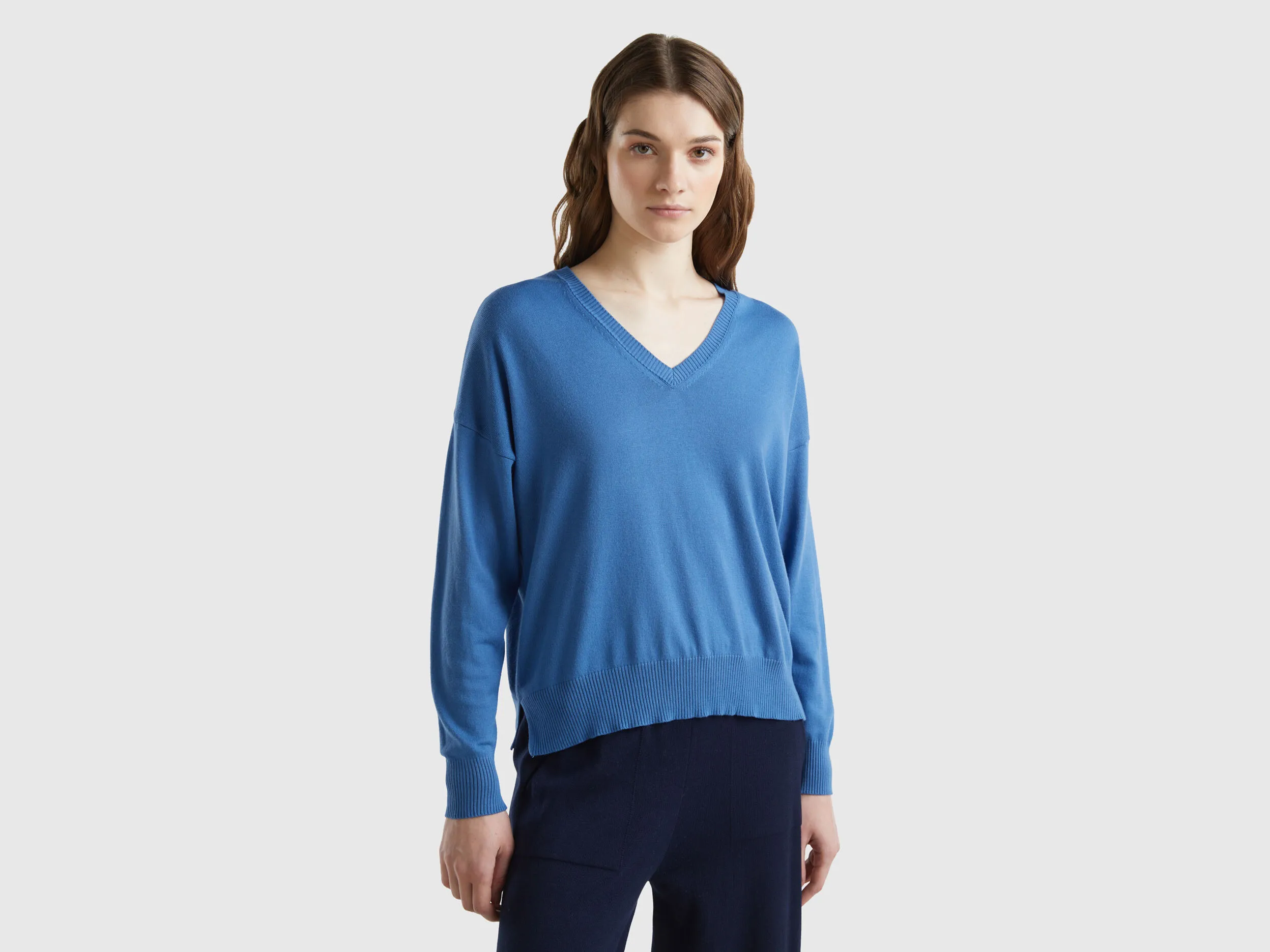 Jersey de Modal® mixto con escote de pico