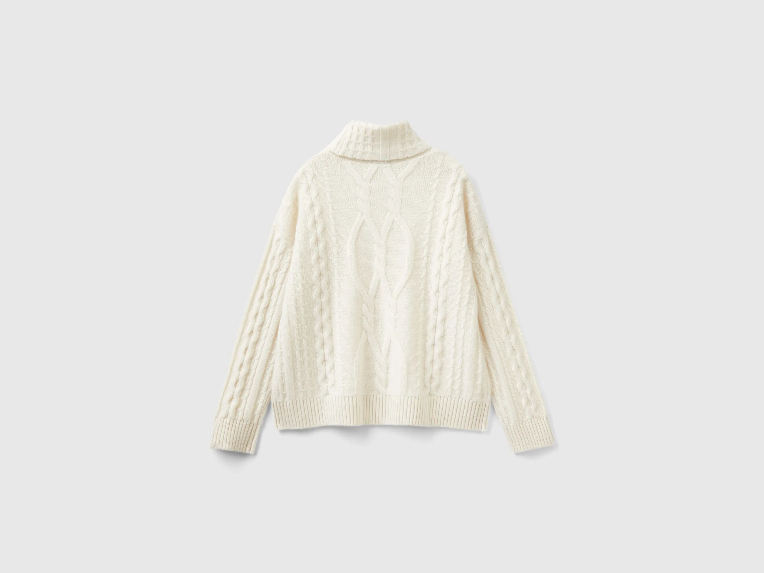Jersey de ochos de 100 % cachemir con cuello cisne
