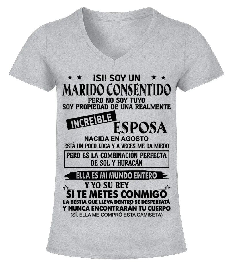 Lo siento soy una mujer mimada, pero no la tuya, soy propiedad de un marido rea… Camiseta cuello pico Mujer