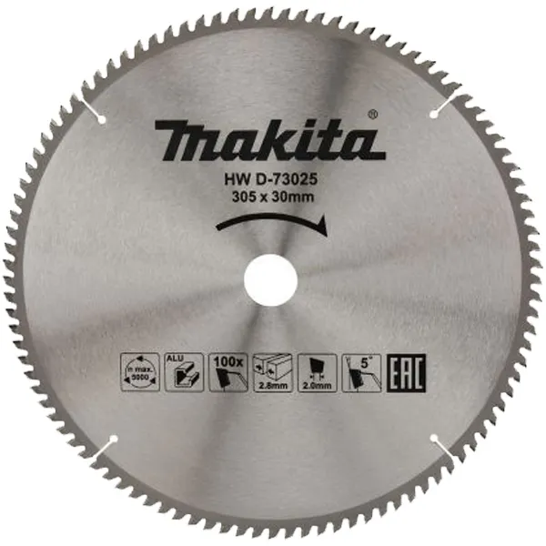 Makita - SPECIALIZED - Hoja de sierra circular,aluminio, 305x30x2.8mm, 100 dientes