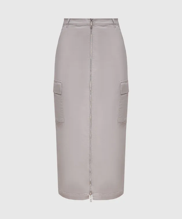Max & Co BOLOGNA midi gray skirt with slit