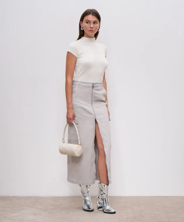 Max & Co BOLOGNA midi gray skirt with slit