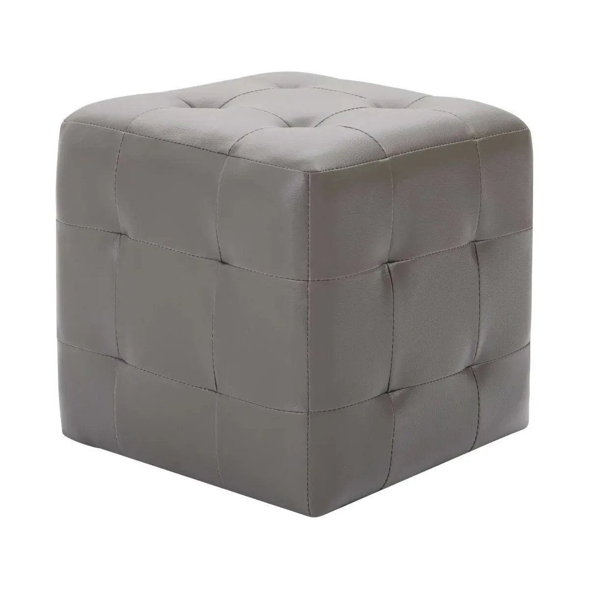 Mesitas de noche 2 unidades cuero sintético gris 30x30x30 cm