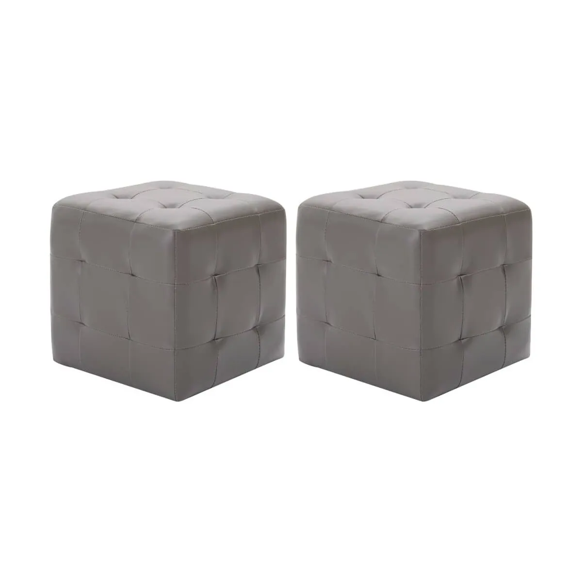 Mesitas de noche 2 unidades cuero sintético gris 30x30x30 cm