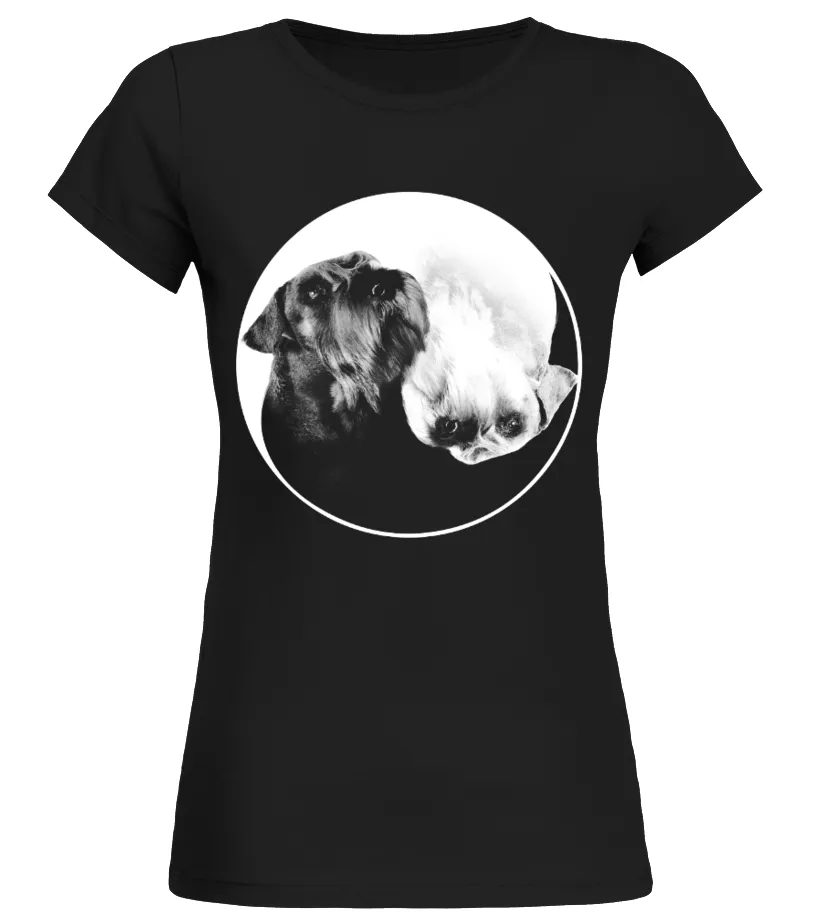 Miniature Schnauzer Yin Yang Camiseta cuello redondo Mujer