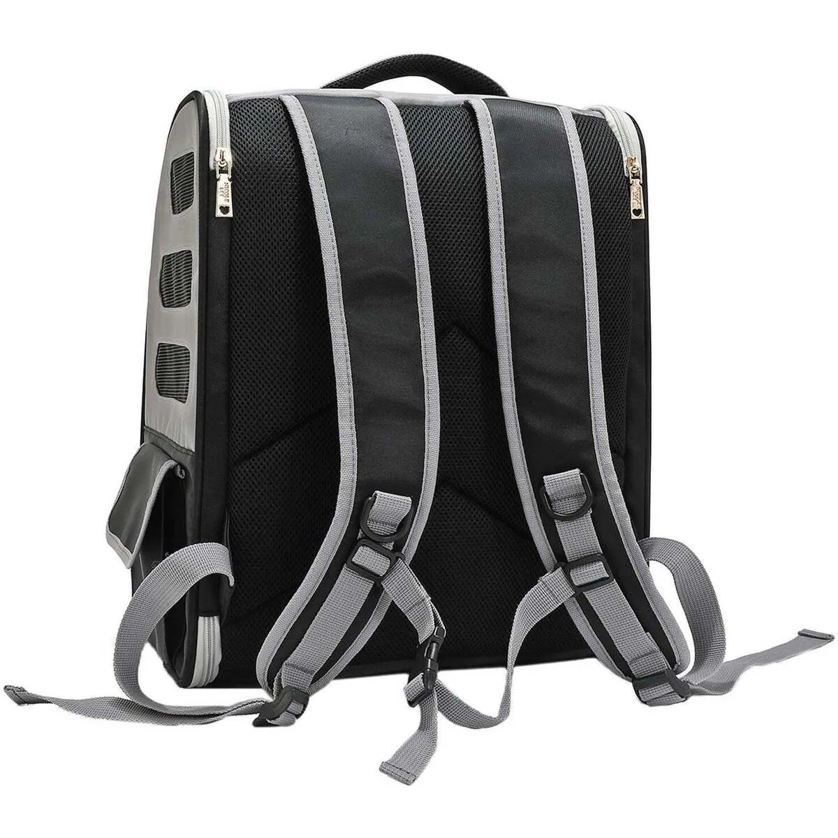 MOCHILA GRIS TRANSPORTADORA PARA MASCOTAS