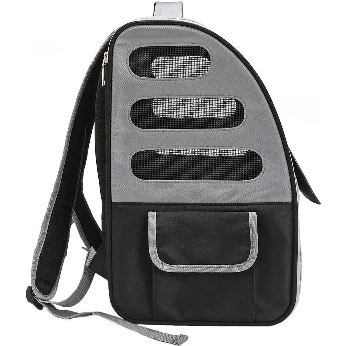 MOCHILA GRIS TRANSPORTADORA PARA MASCOTAS