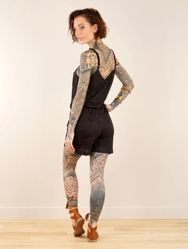 Mono short estampado con tirantes 
