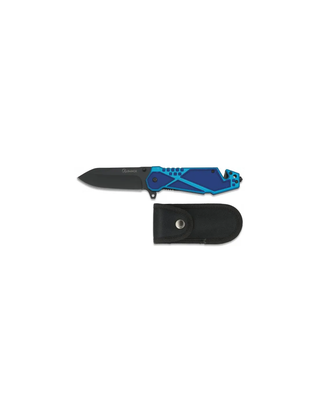 Navaja de rescate Albainox Azul, hoja 8,6 cm.