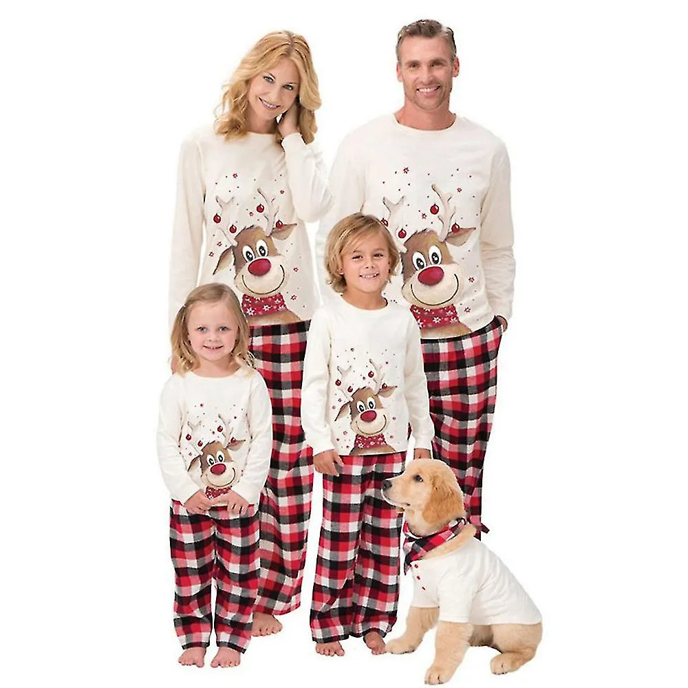 Navidad Alce Pijama Padre Hijo Set Familiar A juego Ropa de Noche Navidad Casual Pjs