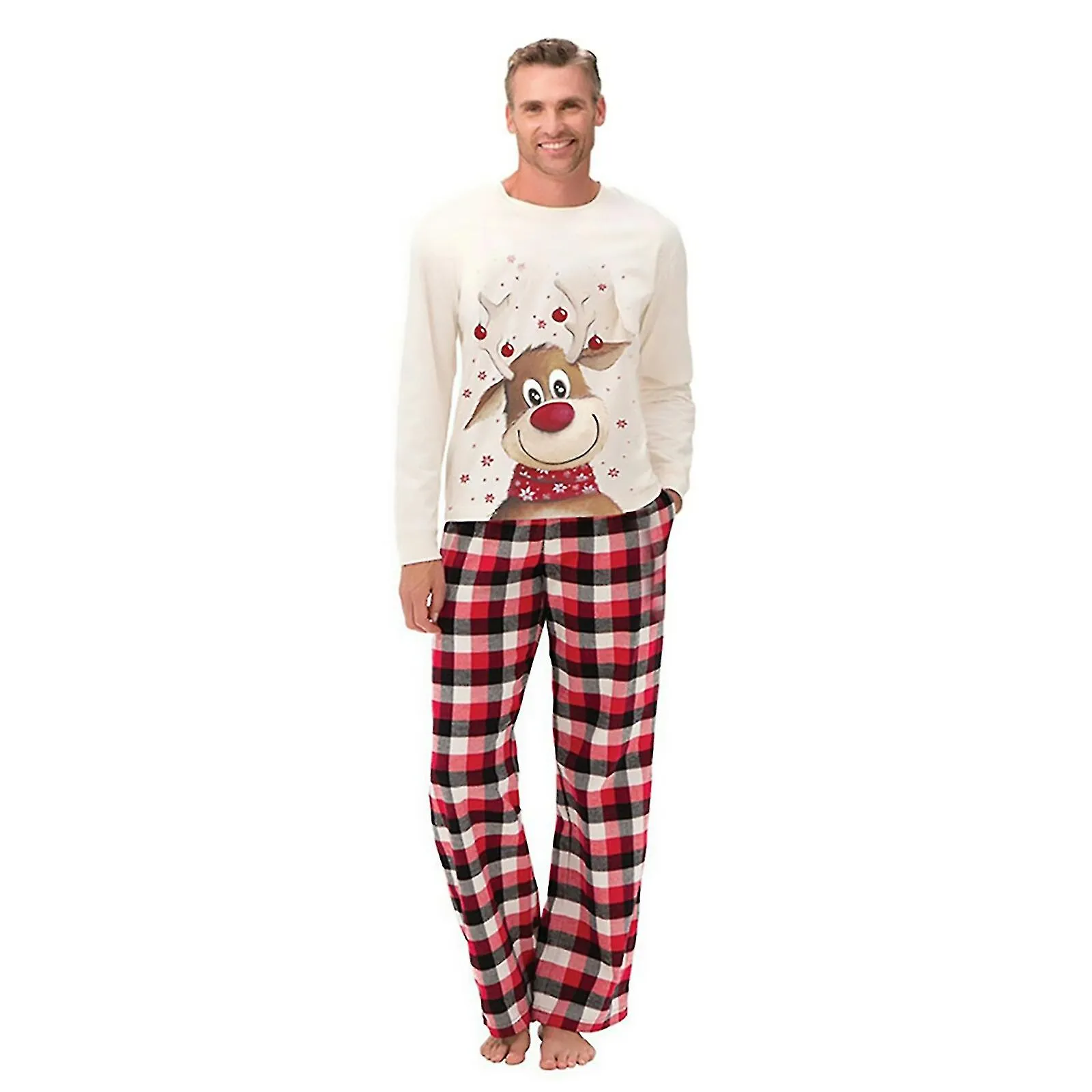 Navidad Alce Pijama Padre Hijo Set Familiar A juego Ropa de Noche Navidad Casual Pjs