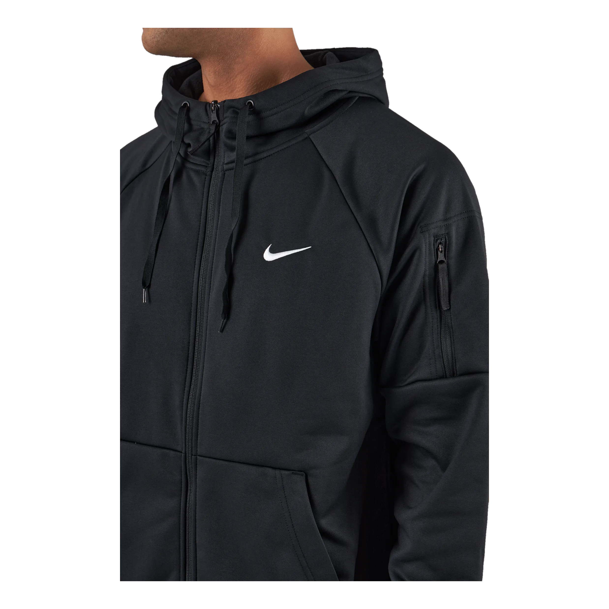 Nike Therma-FIT Men's Full-Zip Fitness Hoodie BLACK/BLACK/WHITE