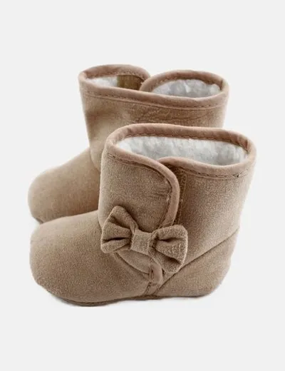 NoName Bota beige detalle lazo