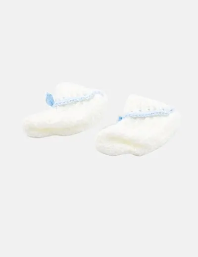 NoName Patuco blanco punto detalle lazo azul