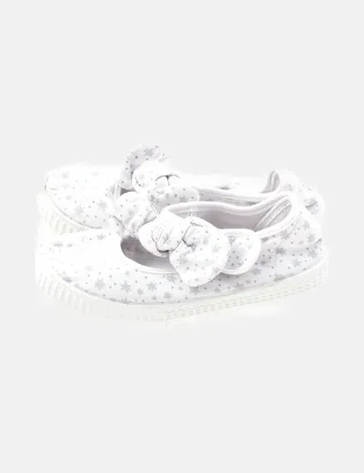 NoName Zapato blanco estampado detalle lazo