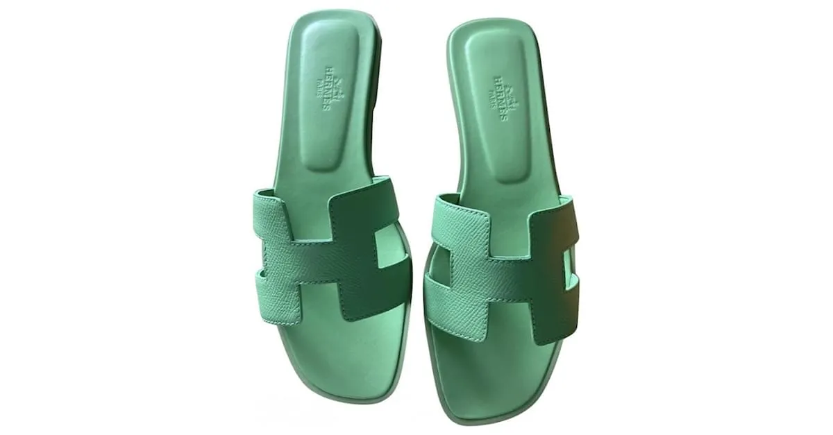 Oran Hermès Sandalias Verde 