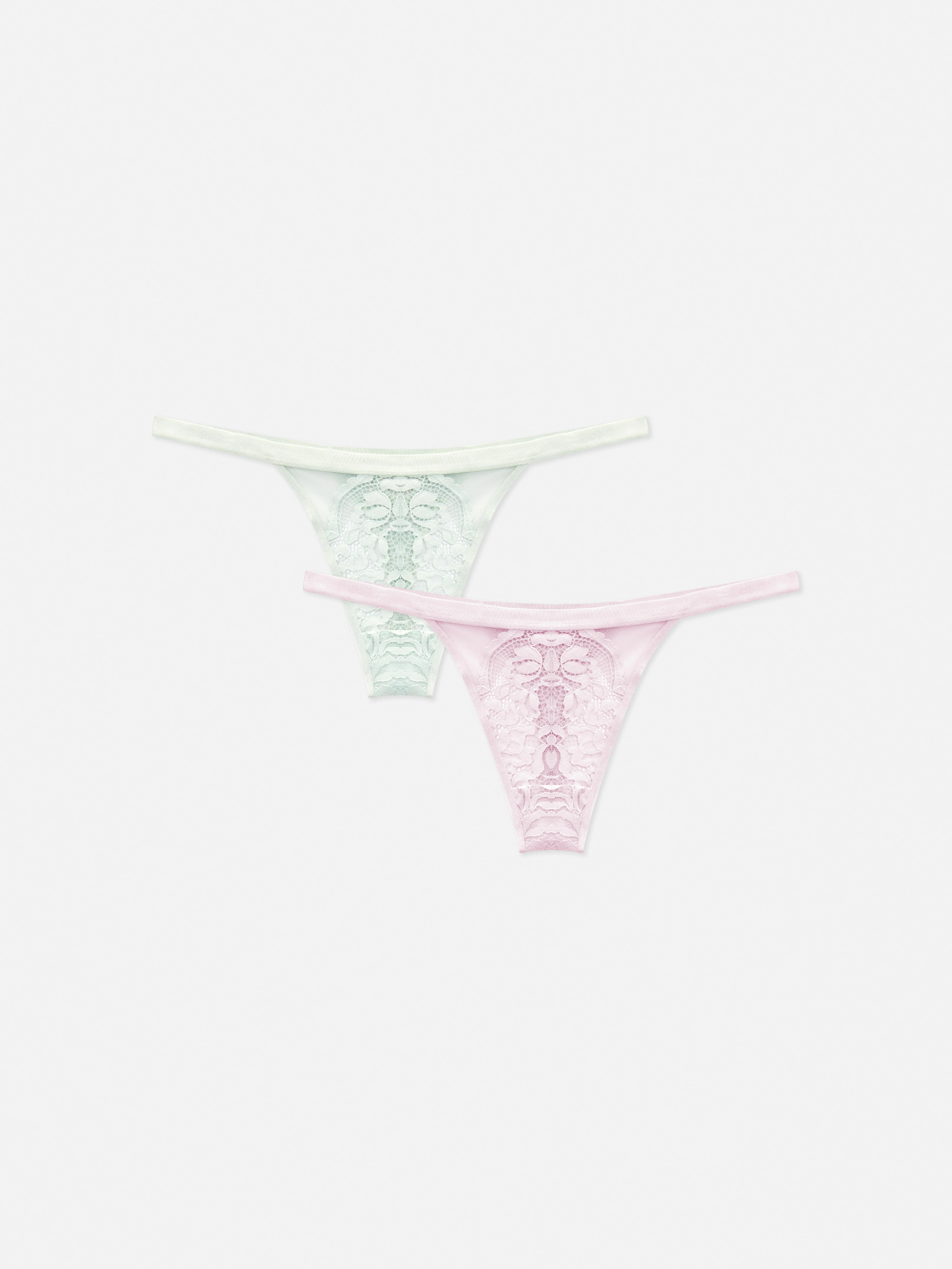 Pack de 2 tangas con motivos de encaje