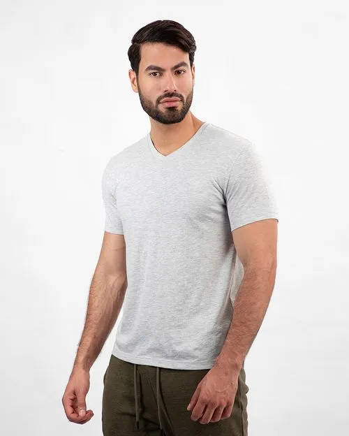 Pack de 3 polos Hombre Cuello V Blanco / Gris Poly / Verde Militar