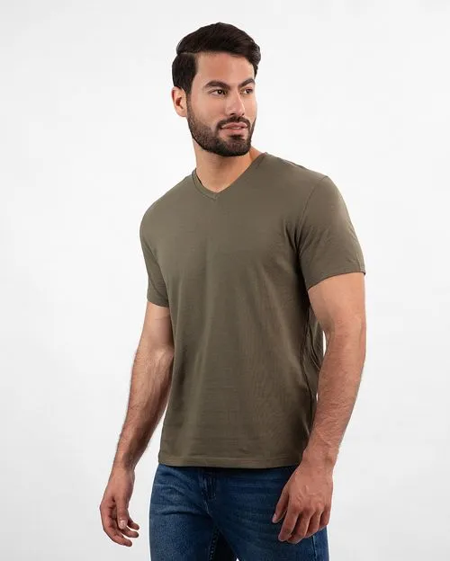 Pack de 3 polos Hombre Cuello V Blanco / Gris Poly / Verde Militar