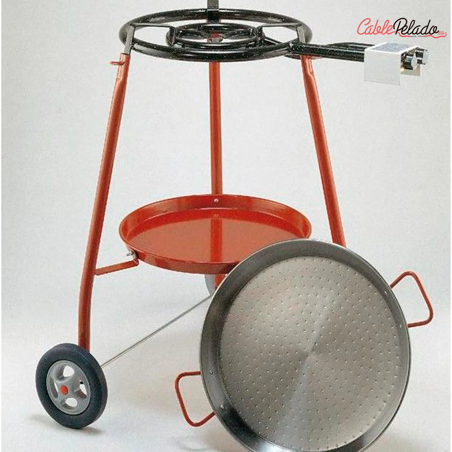 Paellera Valenciana Esmaltada 9 Personas 40 Cm  Plateado
