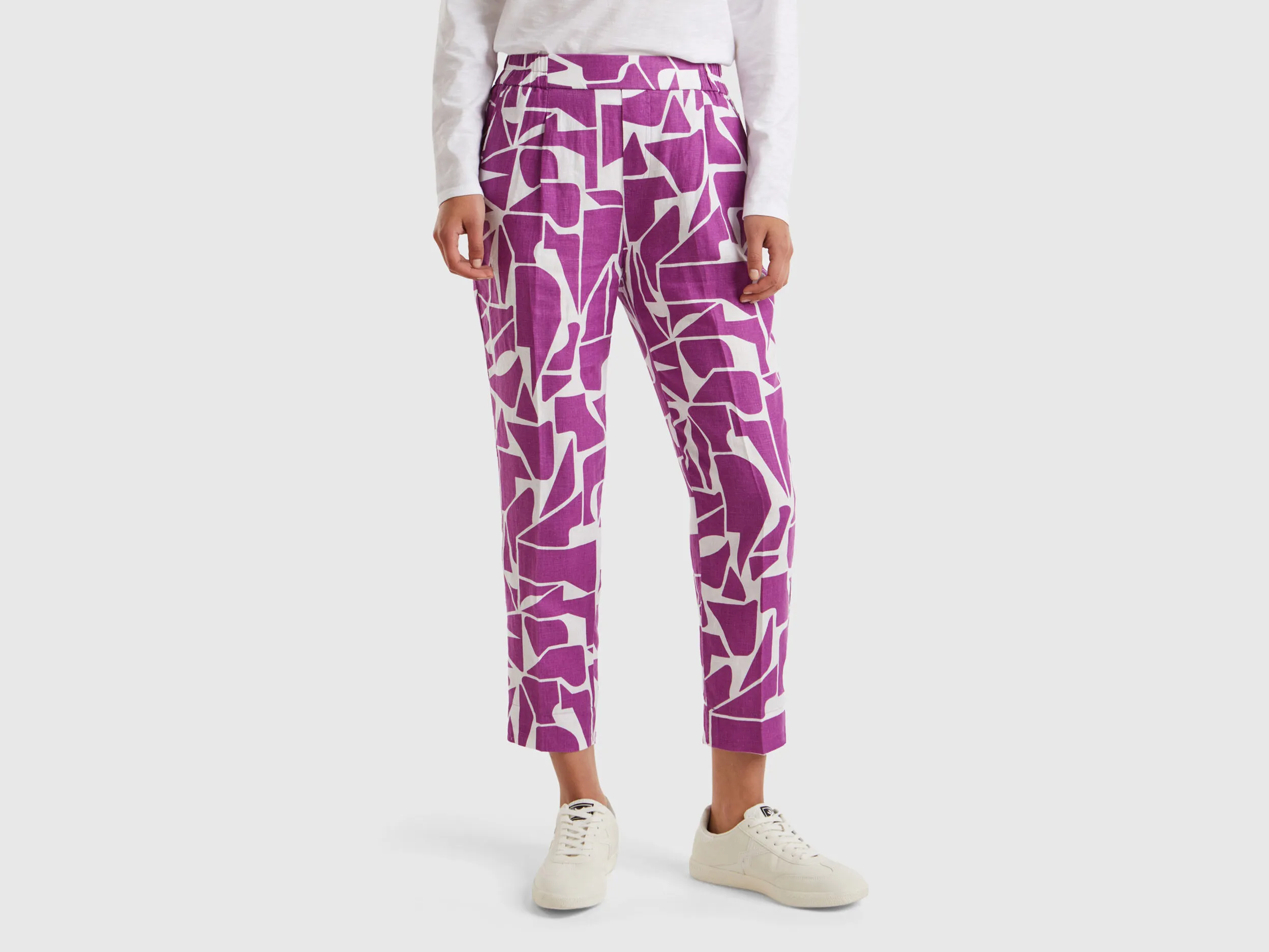 Pantalón de lino estampado
