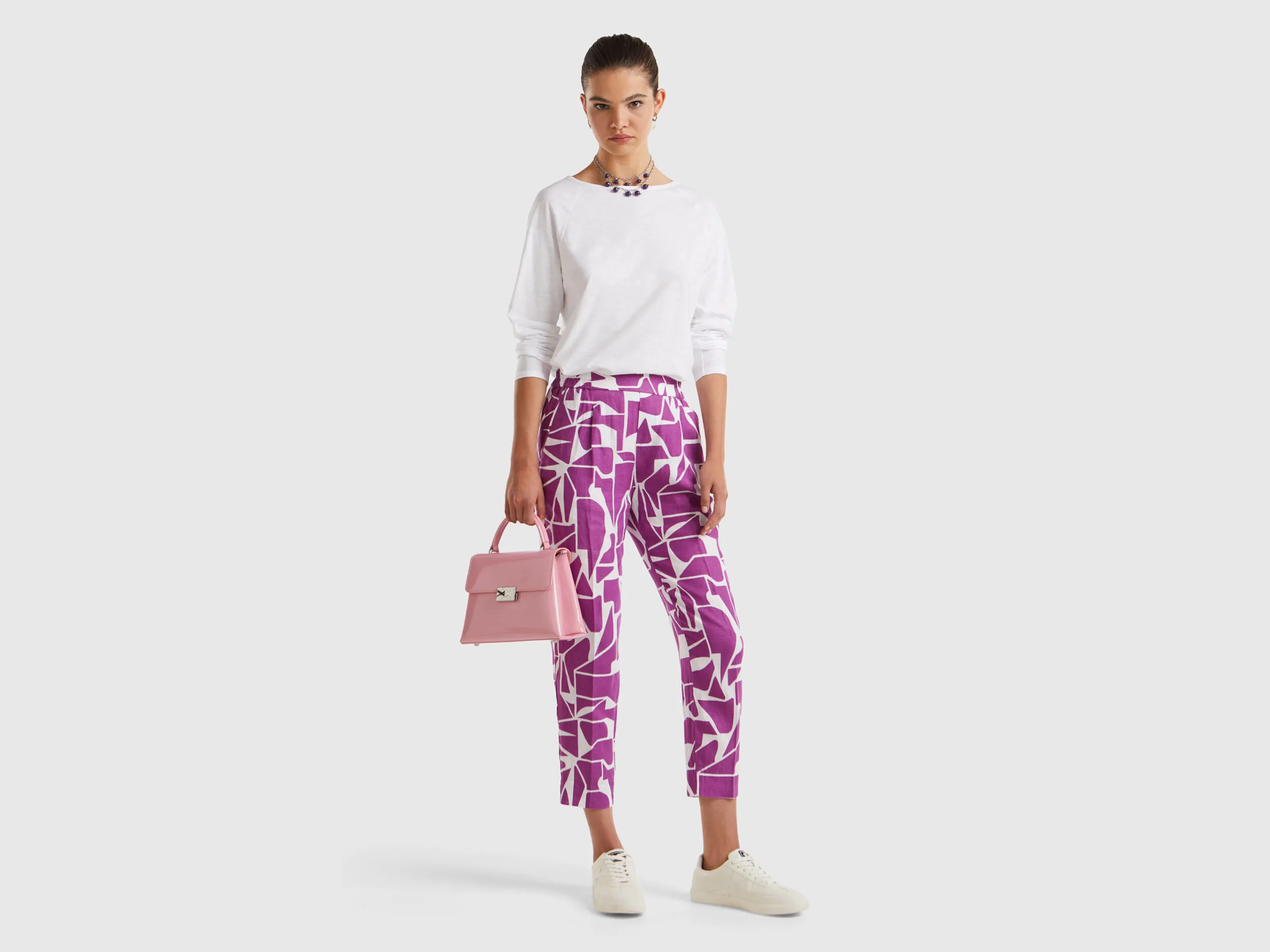 Pantalón de lino estampado