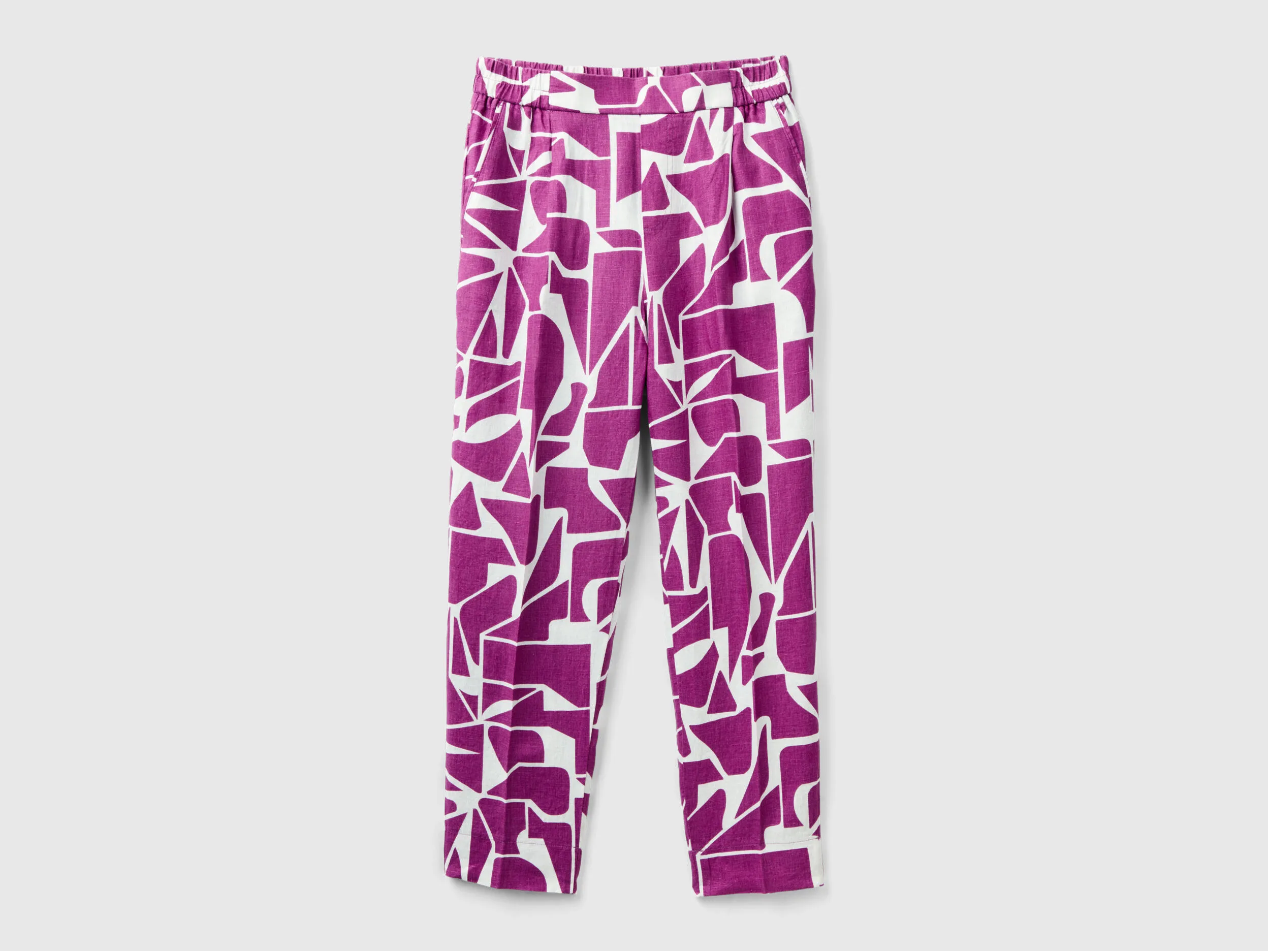 Pantalón de lino estampado