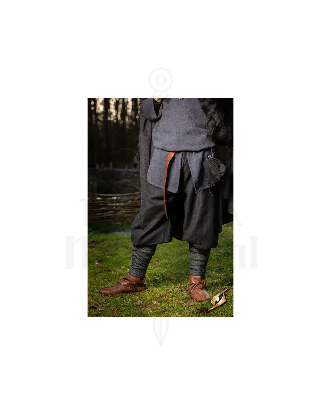 Pantalones vikingos de lana modelo Ull Rus, negro