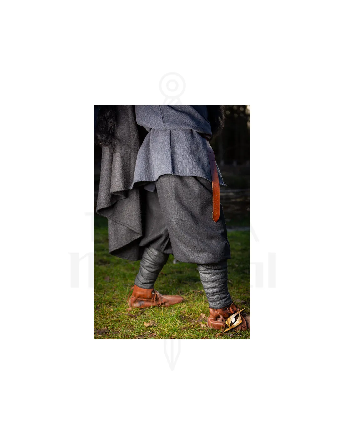 Pantalones vikingos de lana modelo Ull Rus, negro