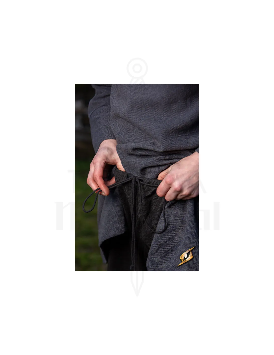 Pantalones vikingos de lana modelo Ull Rus, negro