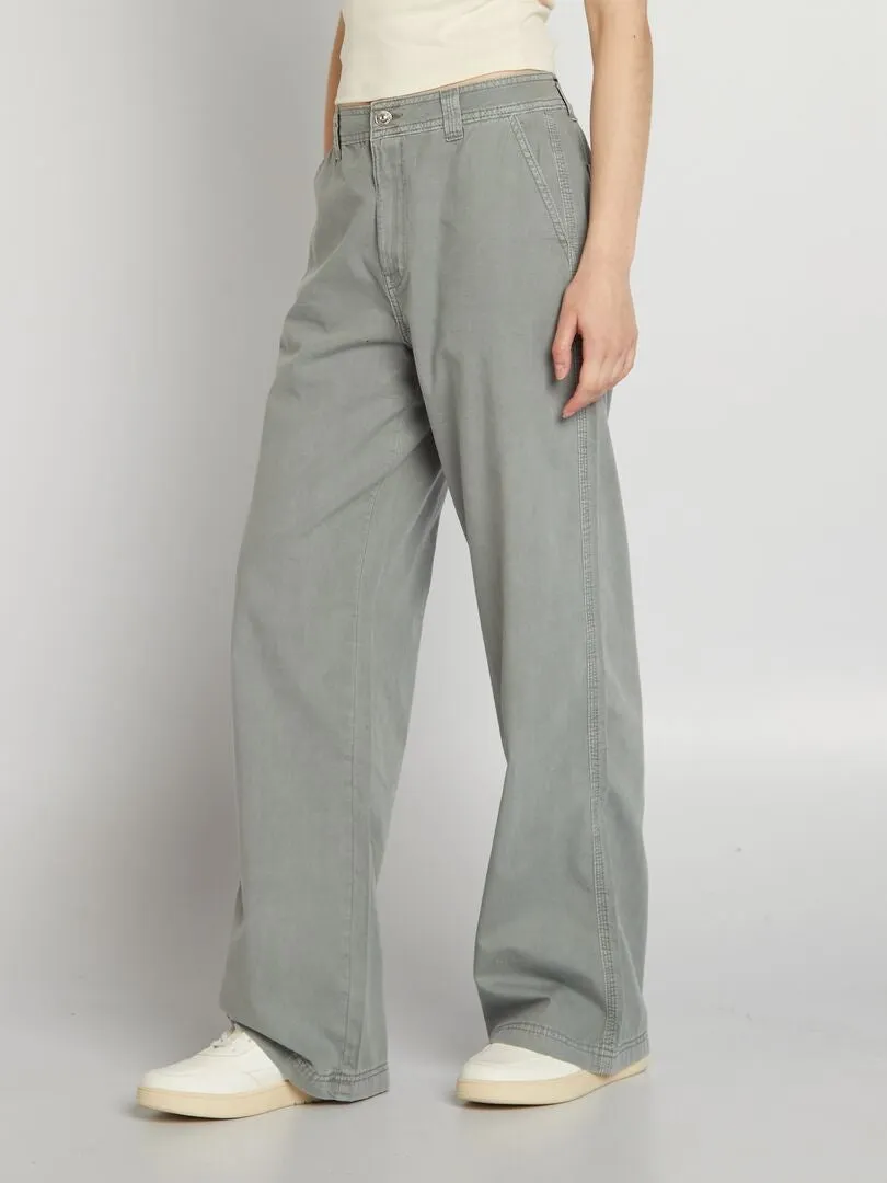 Pantalón ancho ligero - GRIS