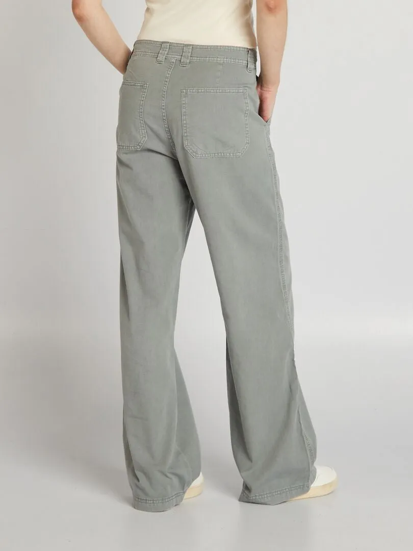 Pantalón ancho ligero - GRIS