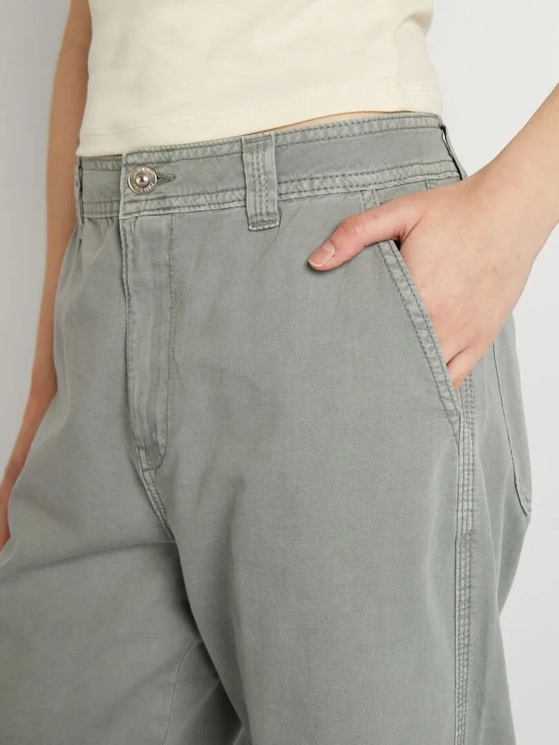 Pantalón ancho ligero - GRIS