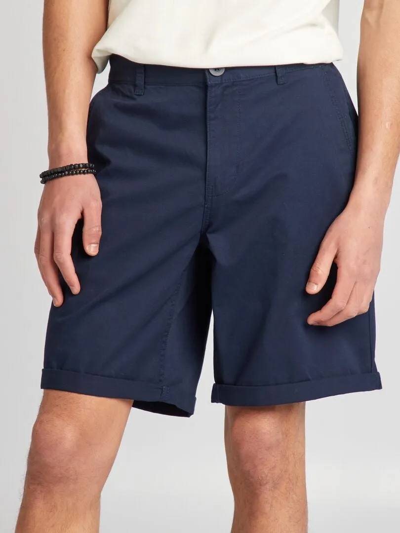 Pantalón chino corto y recto - azul