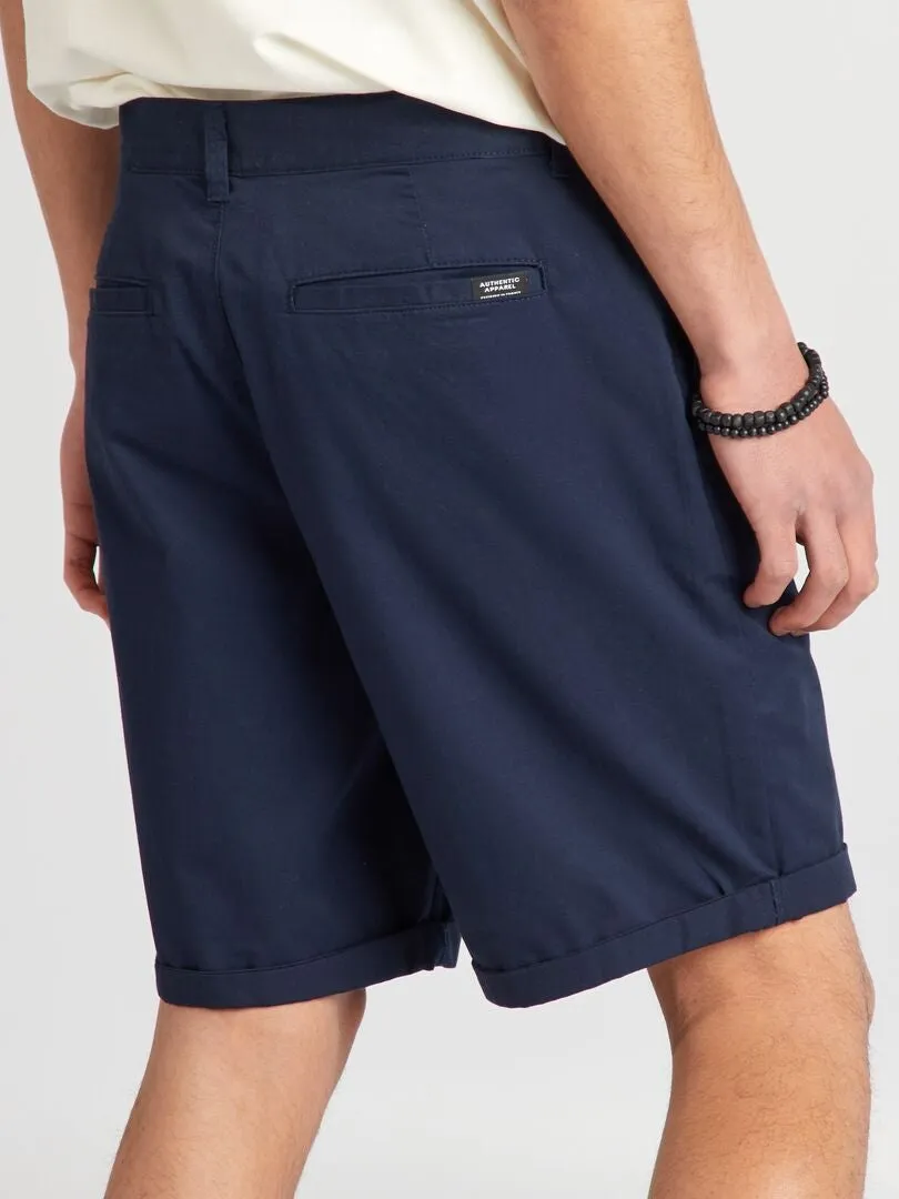 Pantalón chino corto y recto - azul