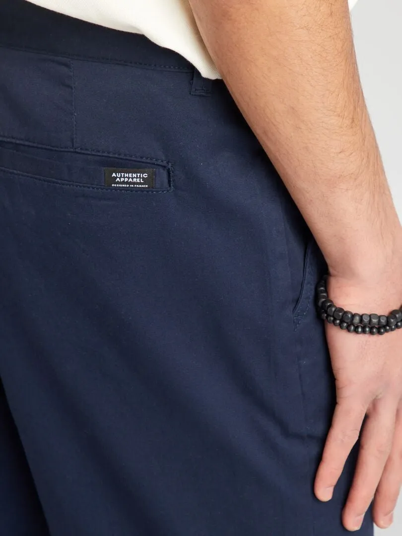 Pantalón chino corto y recto - azul