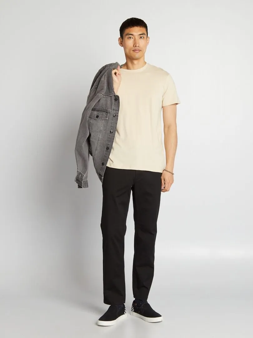 Pantalón chino regular - NEGRO