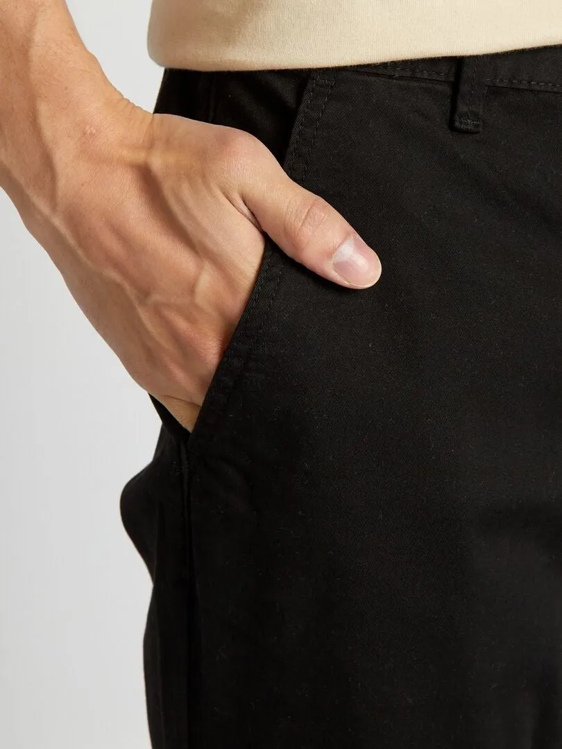 Pantalón chino regular - NEGRO