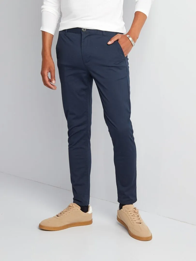 Pantalón chino skinny L30 - azul
