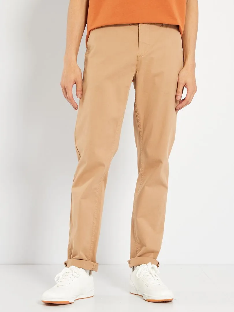 Pantalón chino slim - beige