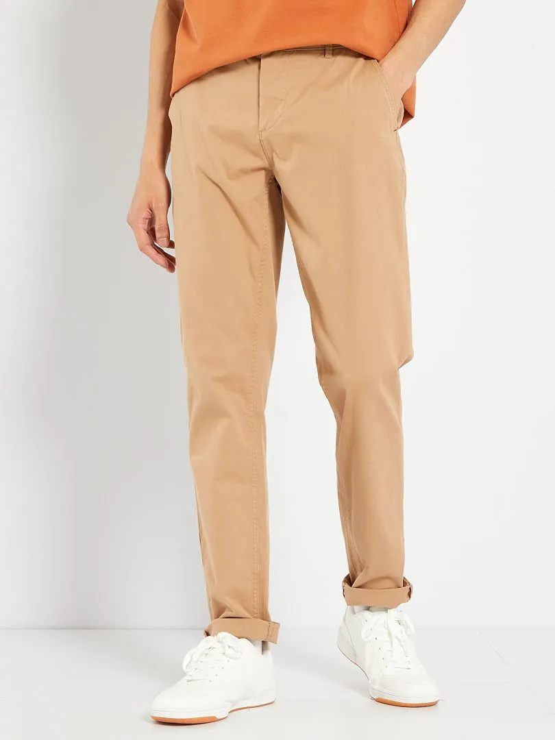 Pantalón chino slim - beige