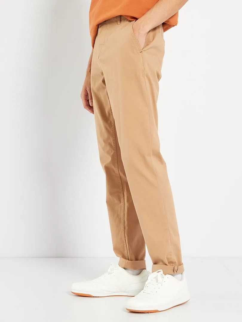 Pantalón chino slim - beige