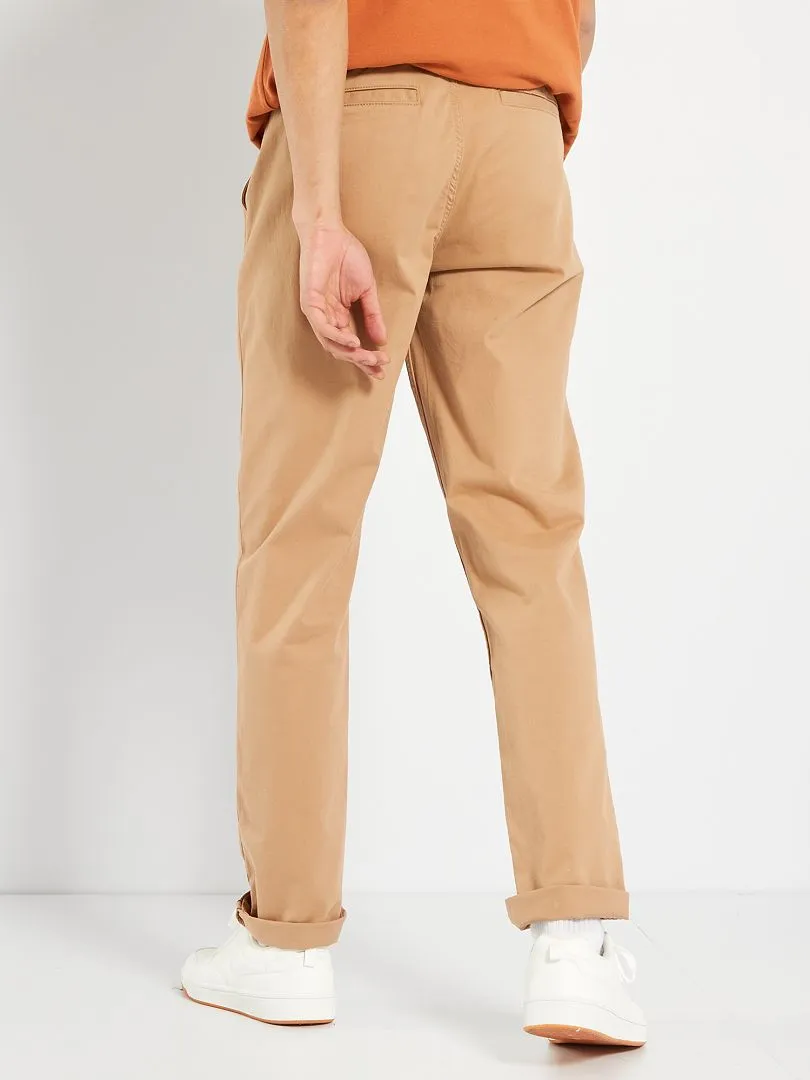 Pantalón chino slim - beige