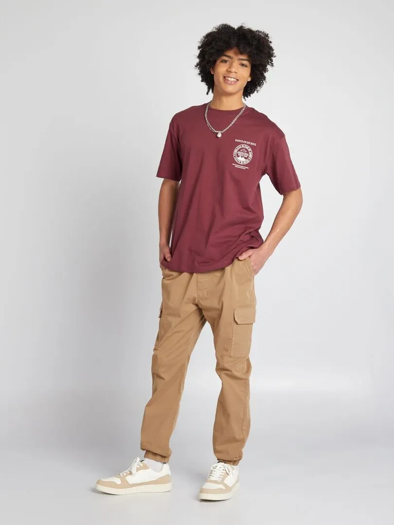 Pantalón con bolsillos en los laterales - BEIGE
